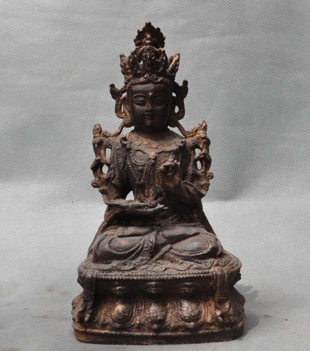 

old chinese Buddhism pure bronze Quan yin Kwan-Yin GuanYin Bodhisattva statue