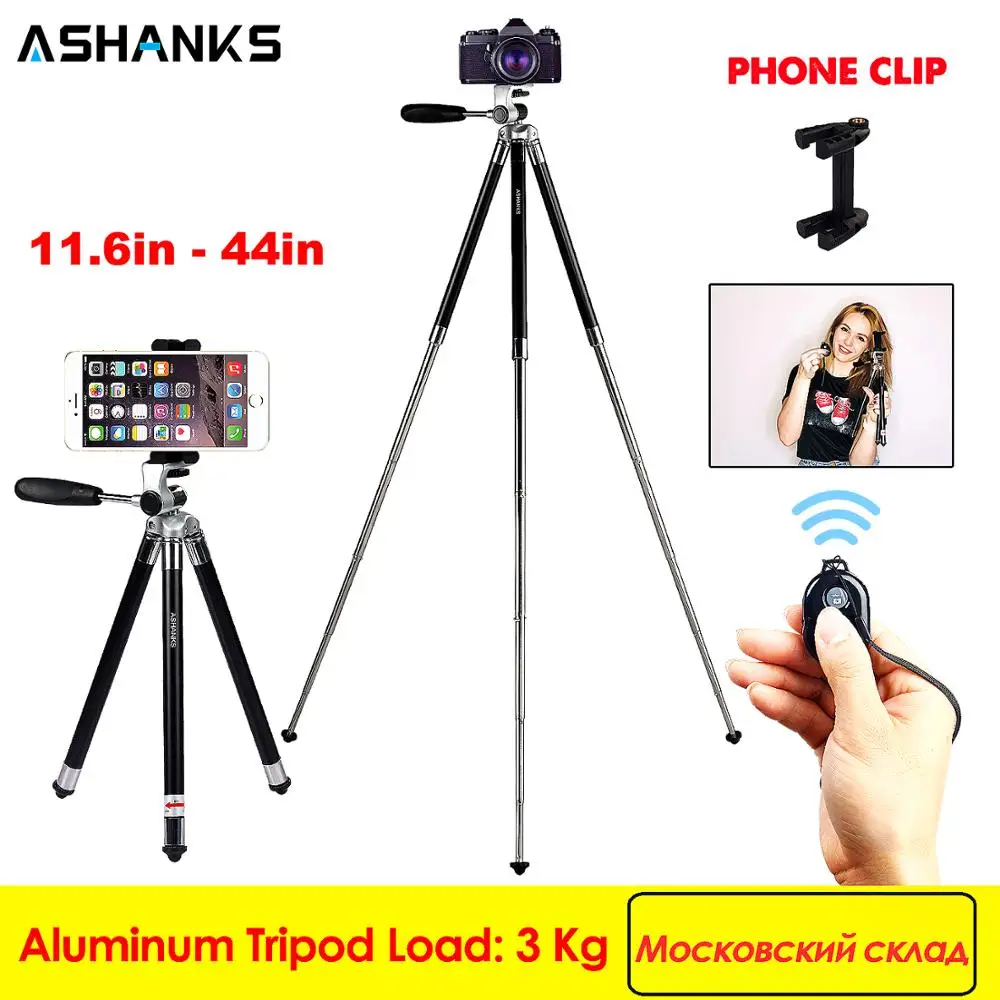 Online Mini trípode ASHANKS de aluminio para teléfono con Clip soporte de cámara Bluetooth Para iPhone Xiaomi accesorios para Smartphone Huawei Gopro