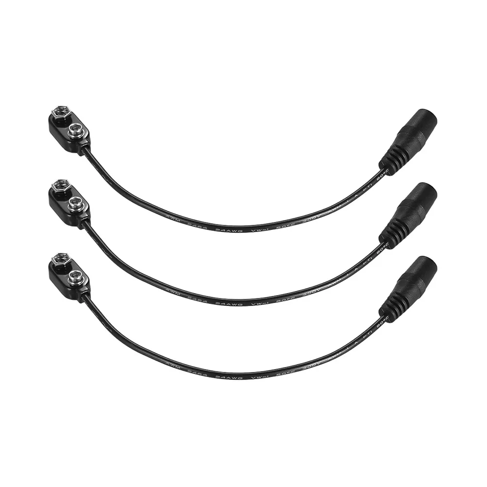 

Guitar Effect Pedal Converter Cable 9V Battery Clip Converter Snap Connector 2.1mm * 5.5mm Female Plug for Guitar Pedal