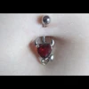 1PC Steel Garnet Heart Zircon Crystal Devil Love Heart Belly Button Rings Navel Piercings Nombril Ombligo Women Fashion Jewelry ► Photo 2/4