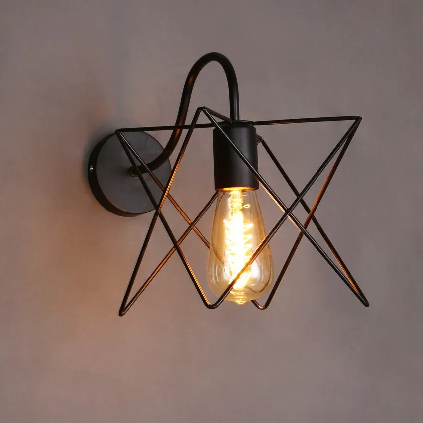 

Vintage Iron Cage Wall Lamp Industrial Wall Light Decorative Wall Sconce Bar Restaurant Fixture Lighting