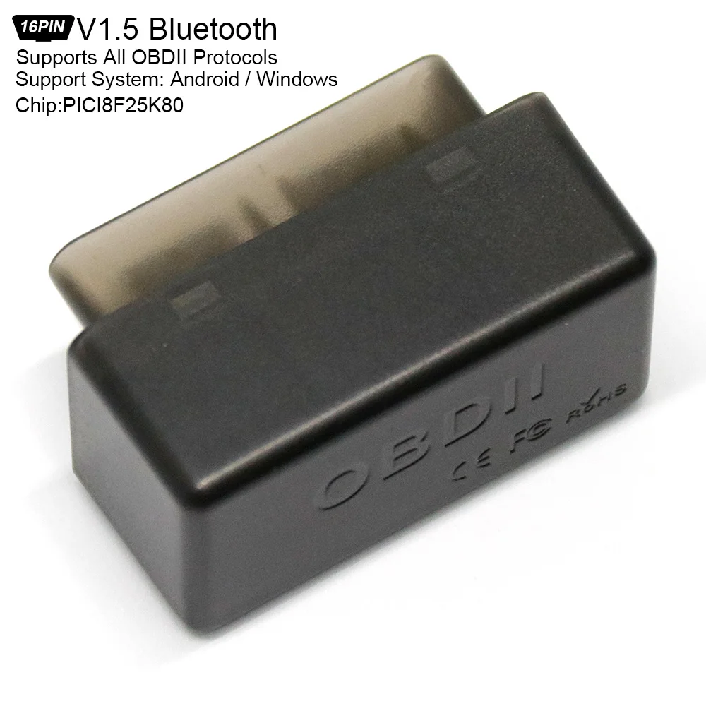 ELM327 V1.5 OBD2 автомотоскоп Bluetooth PIC18F25K80 Chip ELM 327 OBD 2 Авто диагностический инструмент для Android для Windows D