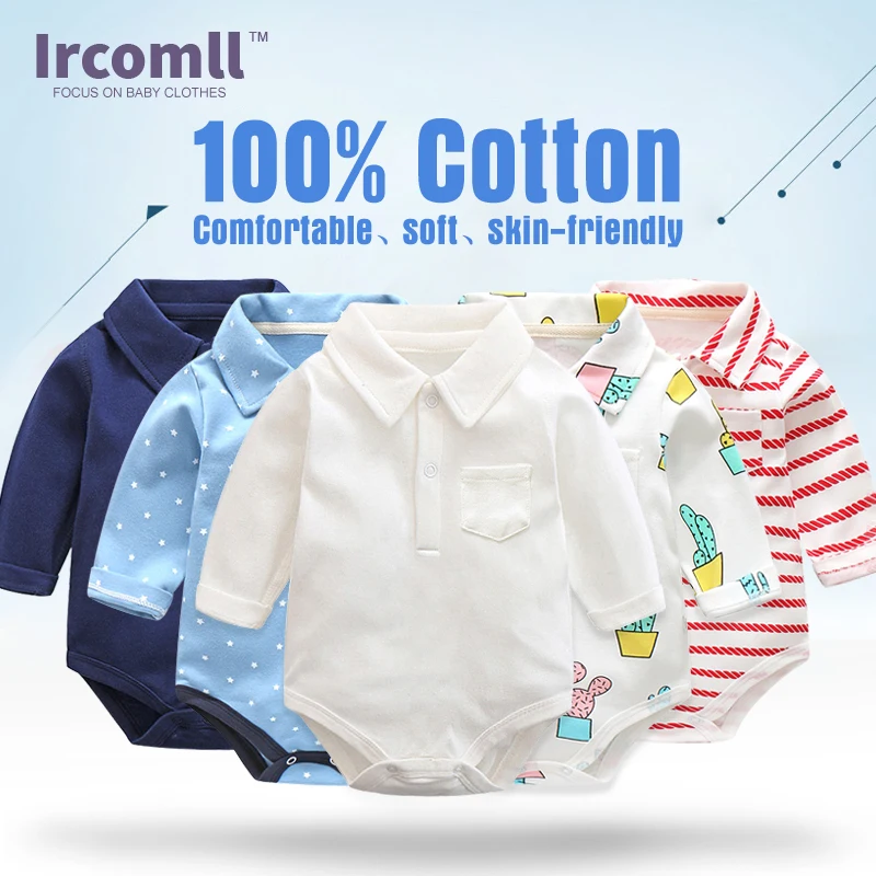 100 Cotton Long Sleeve Bodysuits For Newborns Baby Boy Clothes