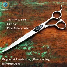 7," дюймов профессиональные ножницы для ухода за собакой, Япония 440c Стальные Парикмахерские ножницы для домашних животных, S2-70