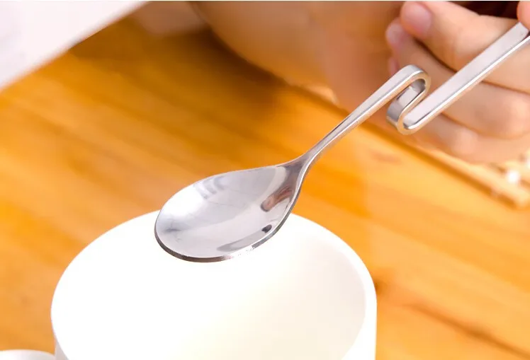 6 шт Нержавеющая сталь десертная кофейная ложка для кофе ложка для перемешивания силиконовая чайная ложка согнутая ложка Чай аксессуары для кофе