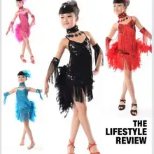 Новинка для маленьких детей с бахромой блесток перо выступление на сцене конкурс танцевальный костюм для латиноамериканских танцев платье для танцев для девочек