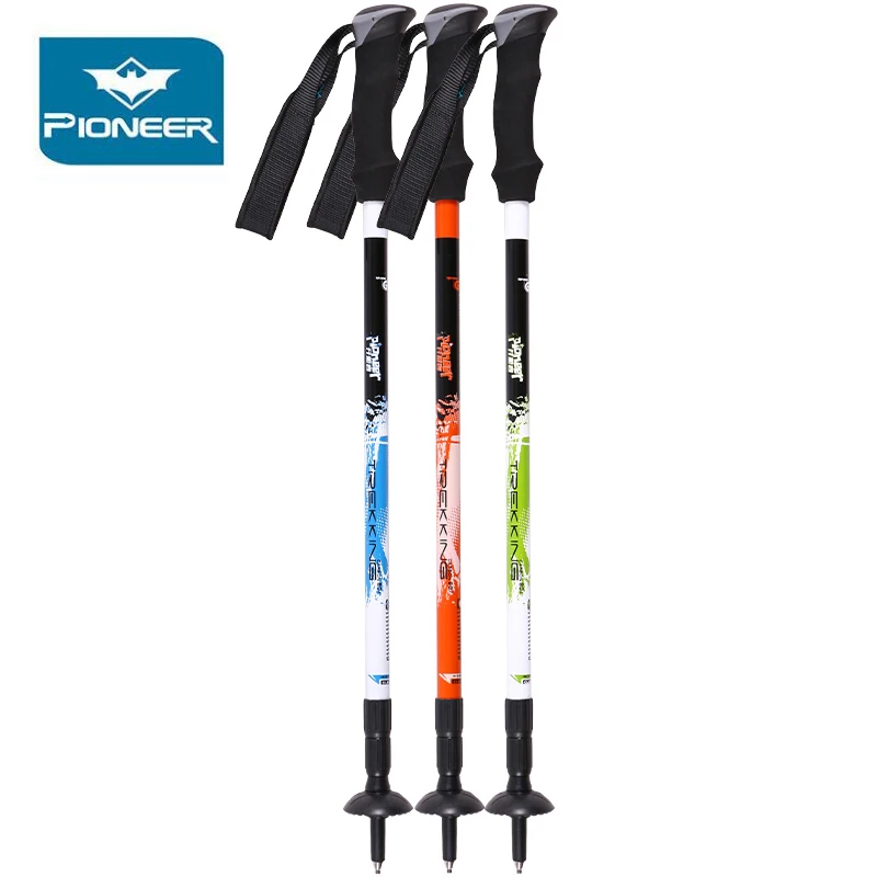

Pioneer Telescopic Trekking Poles Carbon Fiber Hiking Stick Non-slip Ultralight Nordic Walking Poles Adjustable Alpenstock