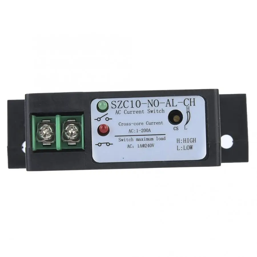 

Switch SZC10-NO-AL-CH Self Supply Adjustable Normally Open AC Current Sensing Switch AC 1-200A Rotary Switch