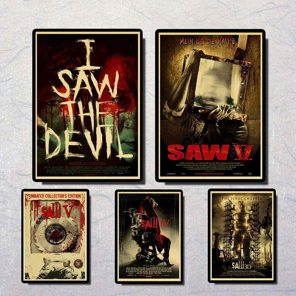 

Horror movie Saw Jigsaw Tobin Bell Vintage Paper Poster Wall Painting Home Decoration 42X30 CM 30X21 CM