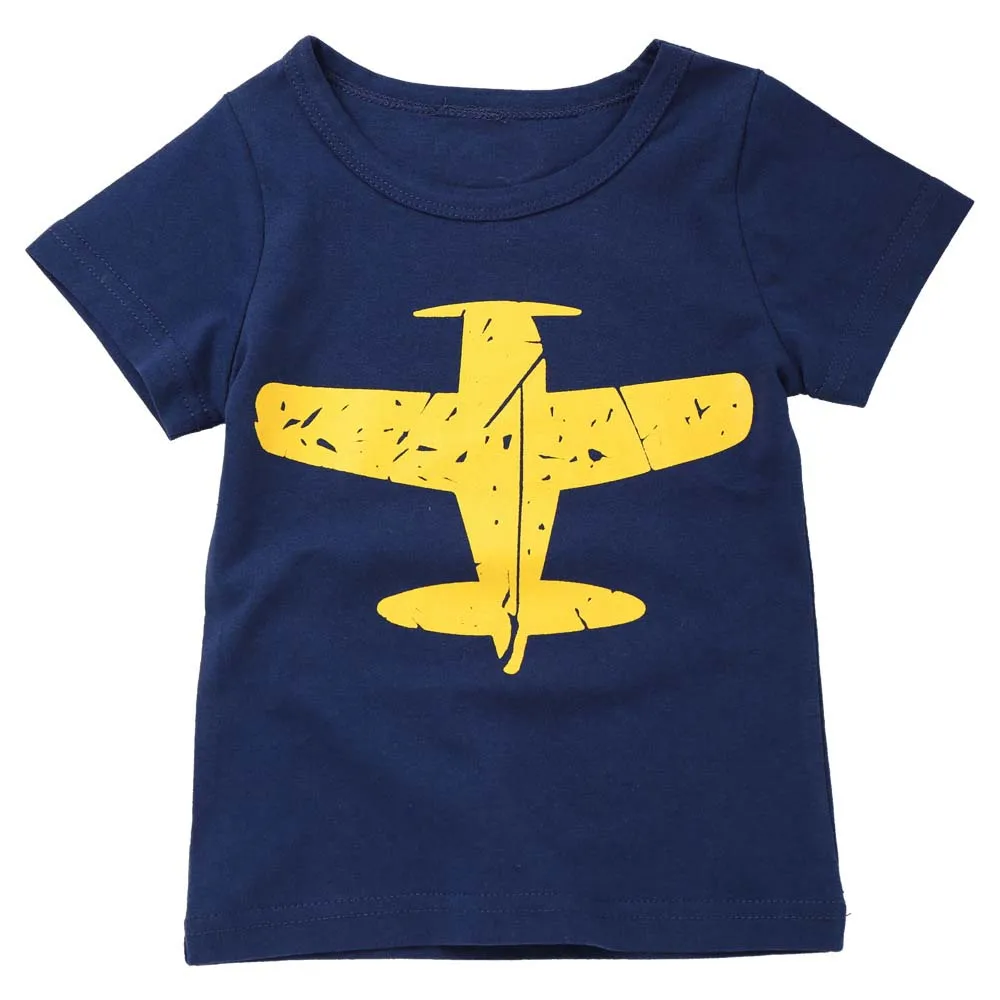 Kids Baby Boys T Shirt Airplane Print Tees Top Aircraft Printing Summer