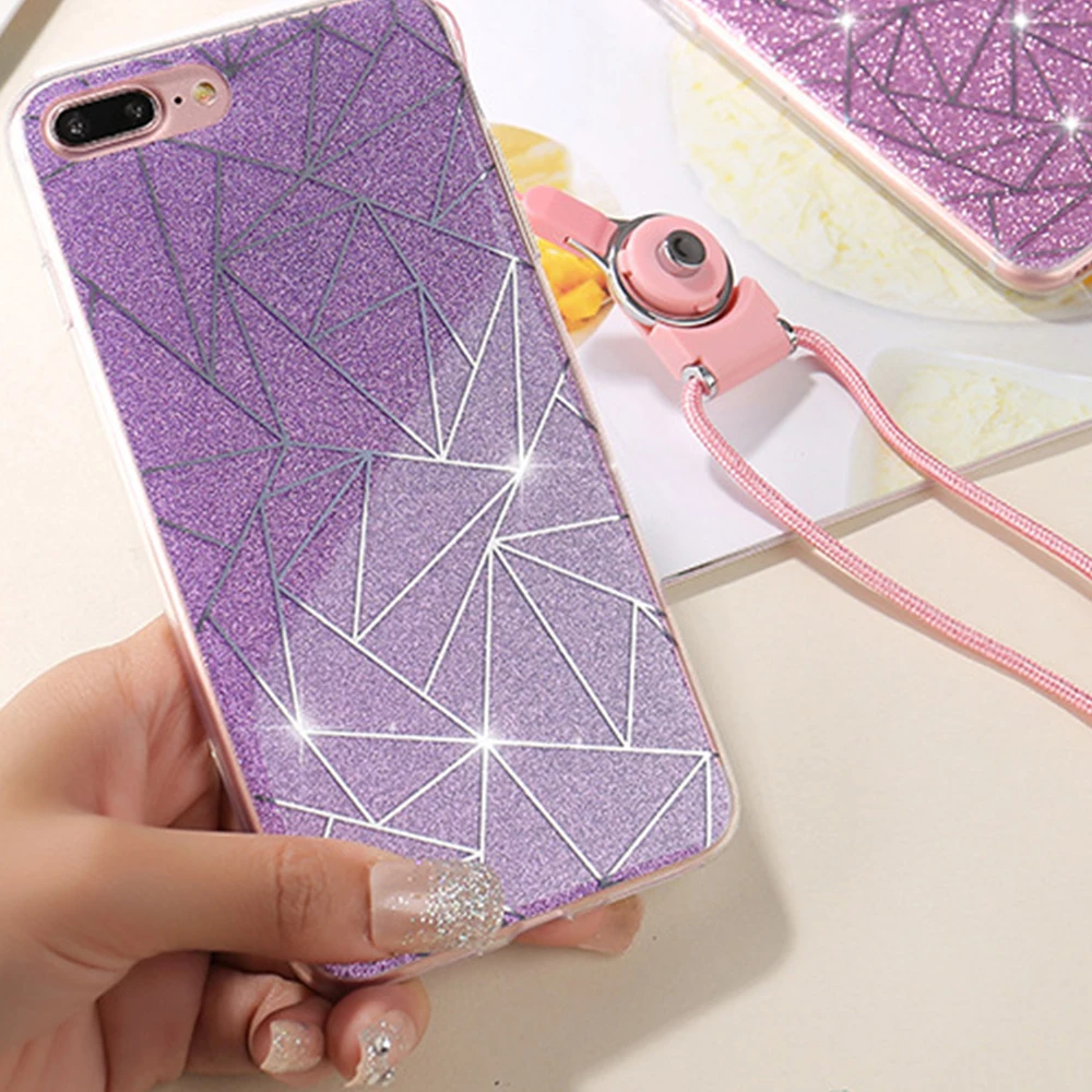

Cyato Rhombic Glitter Lattice Phone Case For Apple iPhone X 8 7 6S 6 Plus 5 5S 5C SE Luxurious Capa Soft TPU Back Cover Cases