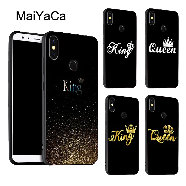 cheap MaiYaCa King Queen Prince Princess Phone Case For Xiaomi Redmi 5 Plus 6 6A S2 4X Note 5 Pro 5A 7 Mi 8 K20 9 6X A2 Mix 2S Max 3