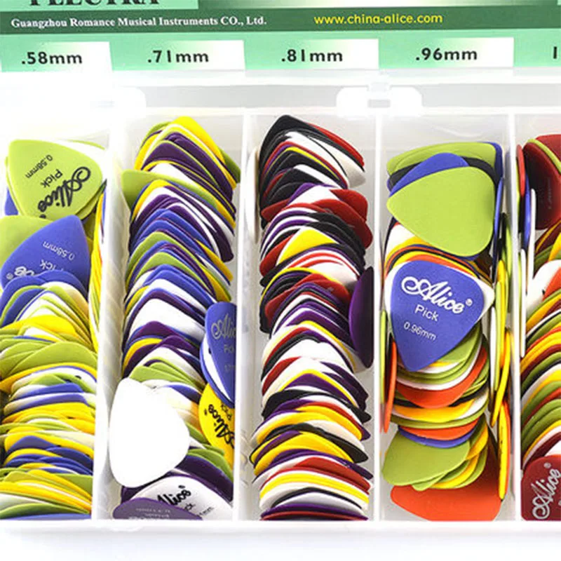 60pcs Alice Guitar Picks Non-slip ABS Color Random 0.58/0.71/0.81/0.96/1.20/1.50mm Guitar Accessories