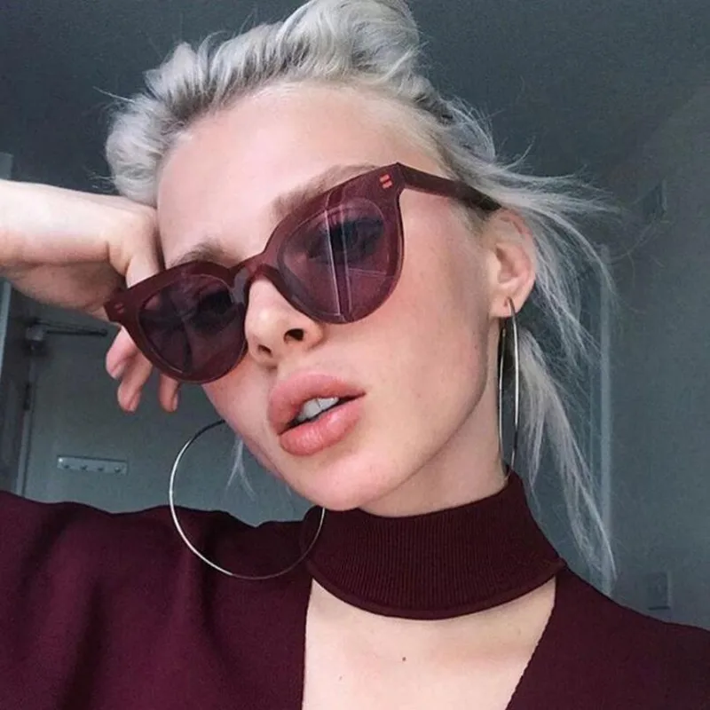 

2019 New Cat Eye Sunglasses Women Red Fashion Colour Sun Glasses Unisex Brand Design Vintage Shades Oculos UV400