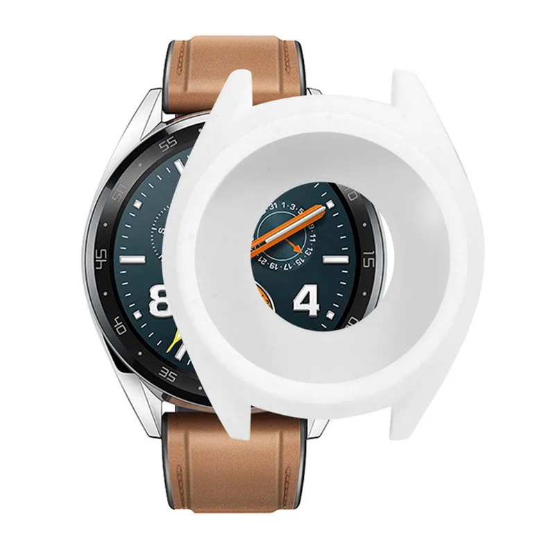 4в1 ремешки для часов Huawei watch gt 46 мм ремешок силиконовый GT чехол крышка 9H