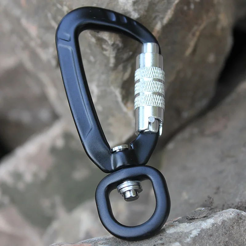 high standard strong aluminum climbing carabiners safety locking swivel