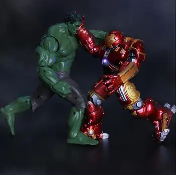 

Avengers Iron Man Hulk Buster Armor Joints Movable Mark With LED Light PVC Action Figure Collection Model For Kids Toy 18cm