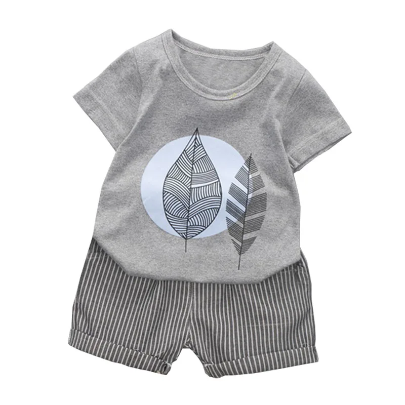 

2019 Baby Boy Clothes Set Summer Short Sleeve T-Shirt Top+Pant Short Cotton Kid Clothes For Boy Clothing Suit