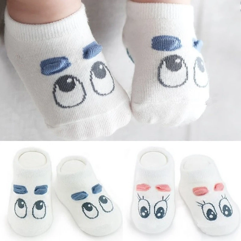 

The new ship socks cotton cartoon big eyes baby socks anti-slip children socks