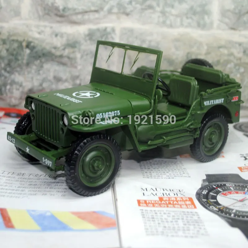 

RIAN DAY 1/18 Scale Military Model Toys World War II U. S. Army Willys JEEP Diecast Metal Car Model Toy For Gift/Kids/Collection