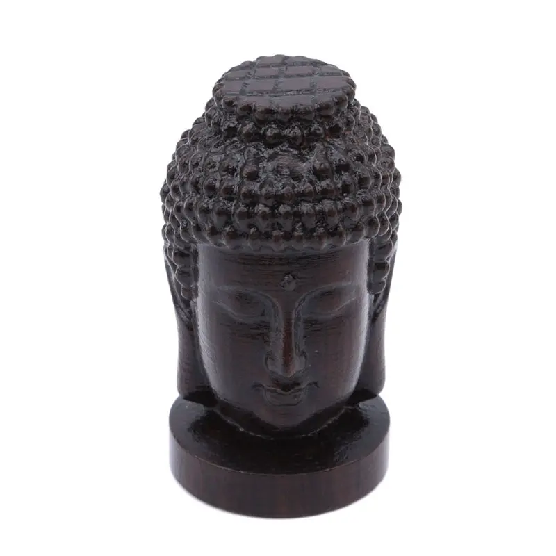 Creativa nueva estatua de Buda de madera Sakyamuni Tathagata estatuilla caoba India Buda cabeza estatua artesanías adorno decorativo