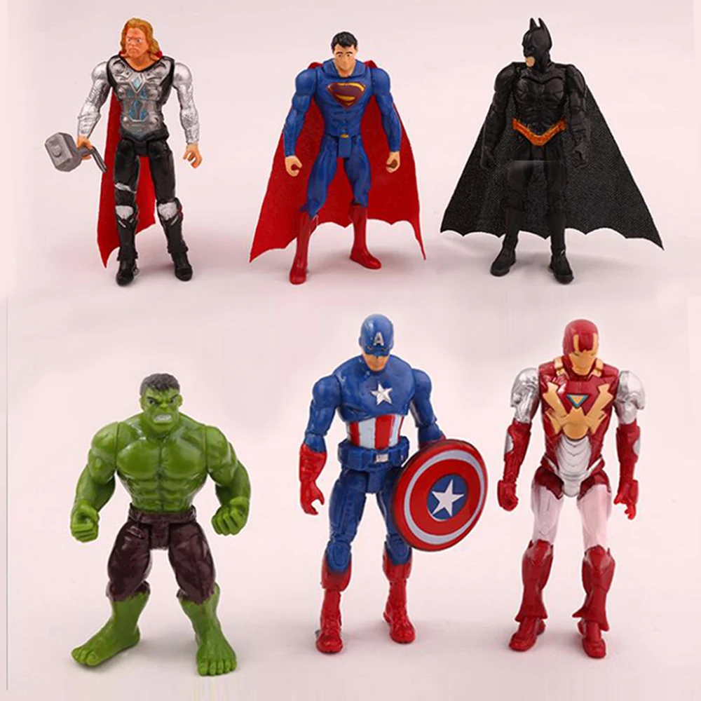 

Disney Manway Avengers Alliance Character Superman American Captain Raytheon Hulk Movable Cake Topper Creative Children's Dolls