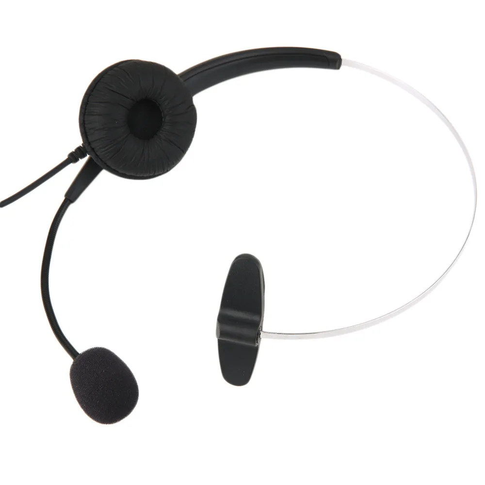 

Top Quality Crystal Head Set Telephone Monaural Corded Headset 4-pin Black