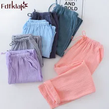 Весенне-летние домашние штаны, хлопковые парные пижамные штаны, домашние штаны для женщин, домашняя одежда, пижамные брюки Fdfklak