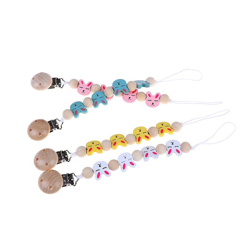 

Baby Pacifier Clip Chain Leash Strap Nipple Holder Feeding Wooden Holder Chupetas Soother Pacifier Clips For Infant