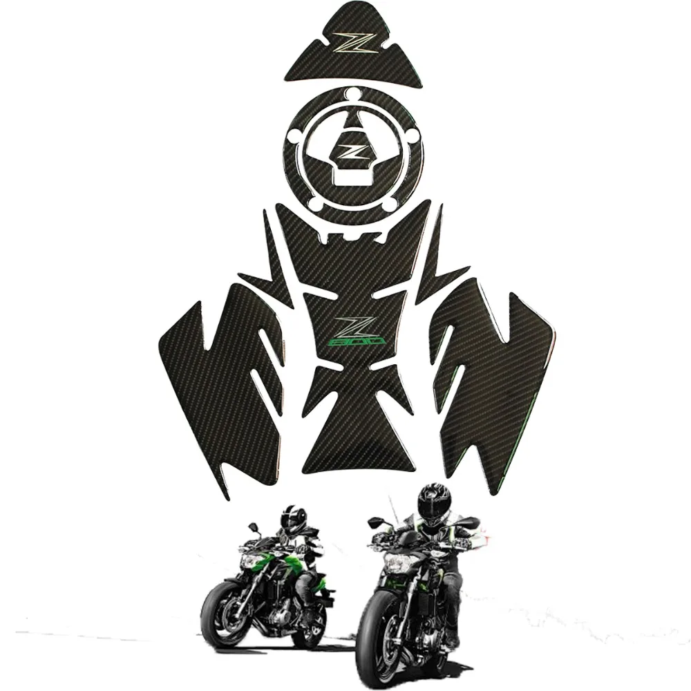 

3D carbon fiber Reflective Sticker Decal Emblem Protection Tank Pad Cas Cap For Kawasaki Z800 KAWASAKIZ800 Z 800