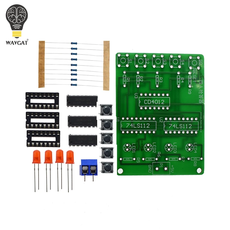  Four Person Responder Diy Kit 4 Channel Answering Teaching Practice Welding PCB Board Fun Electroni - 4000005166275