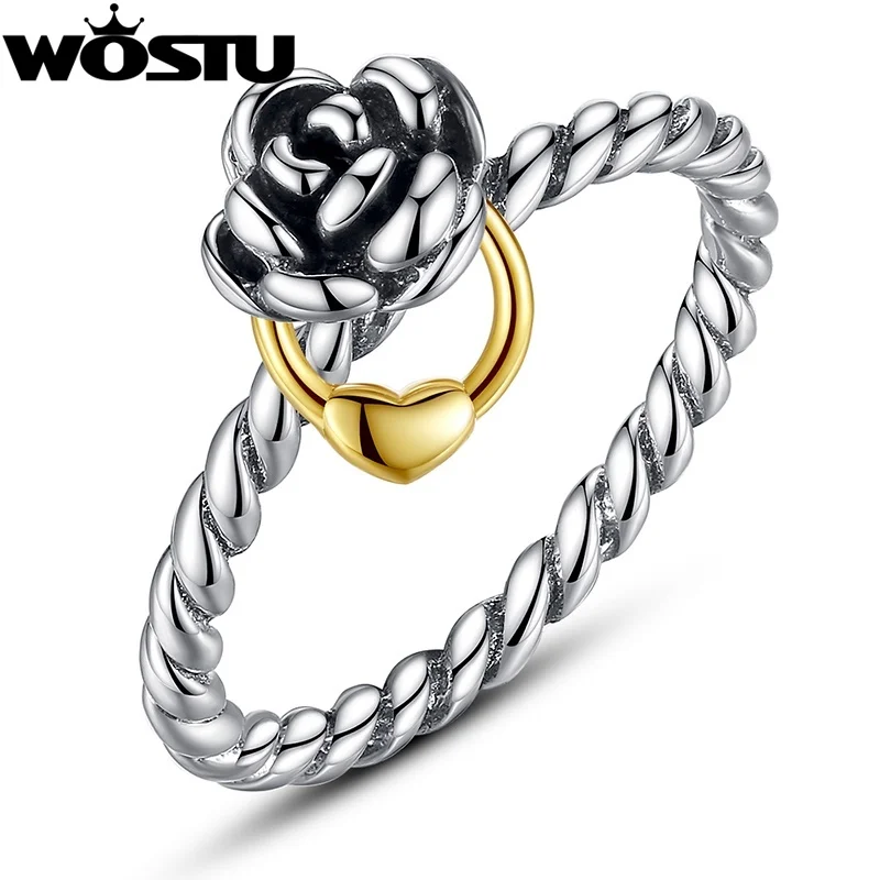 

Hot Sale Silver Flower Rings Compatible With European Fit Original Engagement Brand Ring Jewelry Present