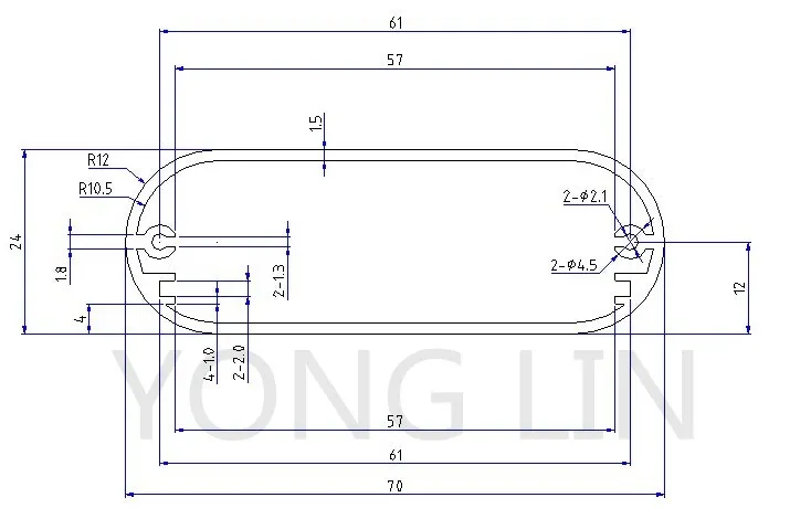 Caja de aluminio de 2 piezas, 70x24-100mm/caja de bricolaje/carcasa de energía móvil/carcasa de aluminio/caja de fuente de alimentación móvil