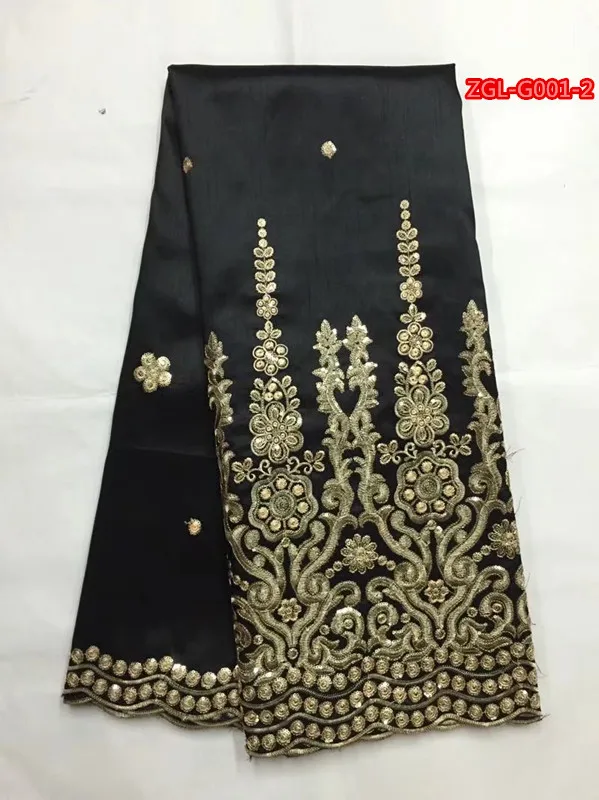 Black&ampgold African George Lace Fabric With Sequin Nigerian Wrapper High Quality For Dress 5yd | Дом и сад