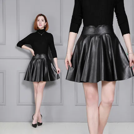 Pleated leather skirt Clearance