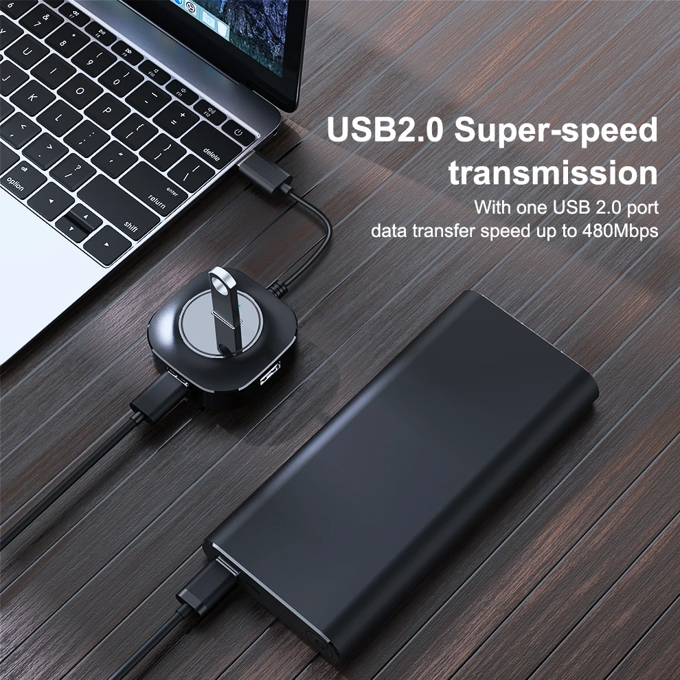 SeenDa usb-хаб 2,0 высокоскоростной 4 порта USB 2,0 концентратор разветвитель usb-хаб адаптер для Apple Macbook Air ноутбук ПК Жесткий диск аксессуар