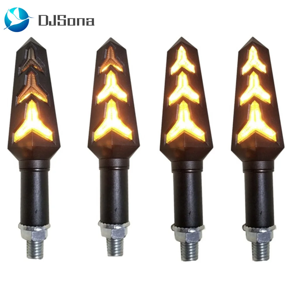 

4PCS Motorcycle LED Turn Signals Flowing Water Blinker Flashing Lights Motorcycle Tail Flasher Indicator durable and waterproof