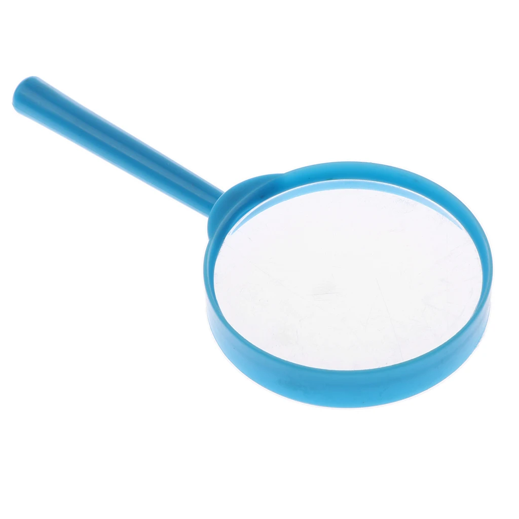 Kids Children Plastic Handheld Magnifier Magnifying Glass Diameter 60mm Magnifying 3X Science Exploration Toy - Pink