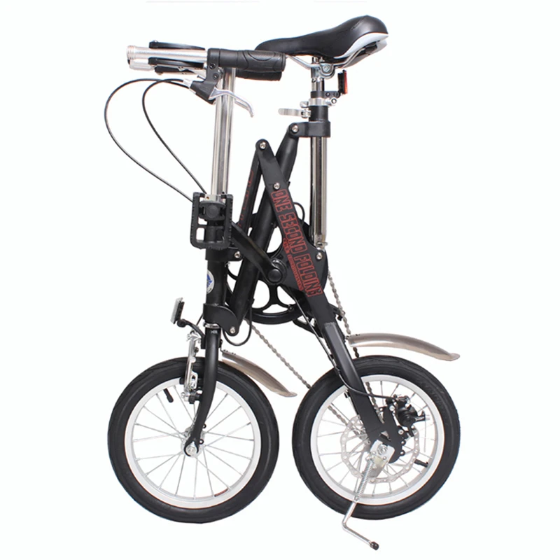 Flash Deal 1 Second Foldable Bicycle 14 16 Inches Folding Portable Disc Brake Single / Variable Speed Mini Small Bike Lightweight Fahrrad 3