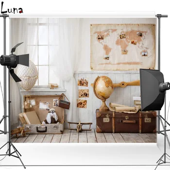 

MEHOFOTO Indoor Vinyl Photography Background For Kids Map Wall New Fabric Flannel Backdrop For Children photo studio Props 2625