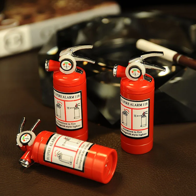 

Creative Compact Jet Butane Lighter LED Light Gasoline Lighter Inflated Gas Fire Extinguisher Oil Lighter Bar Metal Funny Toys