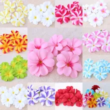 50 шт. Гавайская Плюмерия Frangipani искусственный ворс цветок головы для волос Свадебная вечеринка Декор