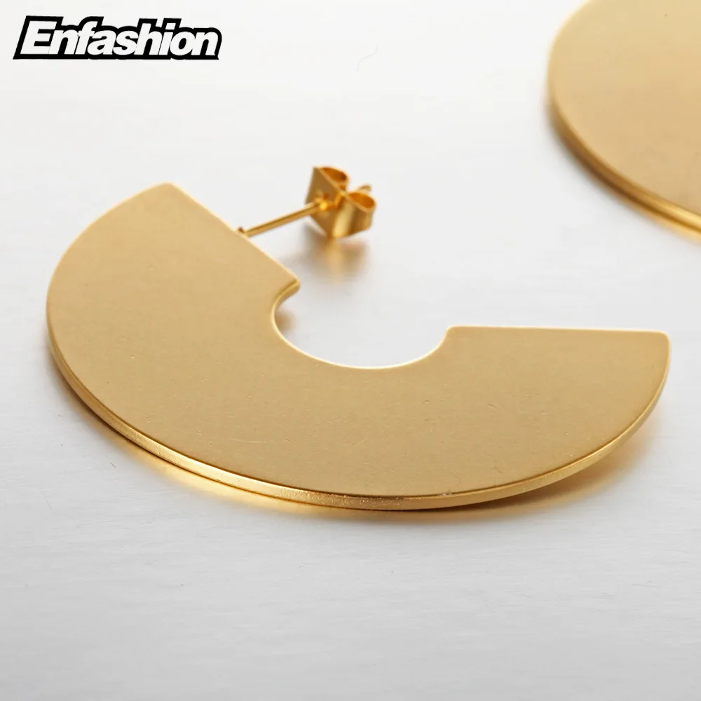 Enfashion панковские геометрические серьги гвоздики с большим вентилятором из