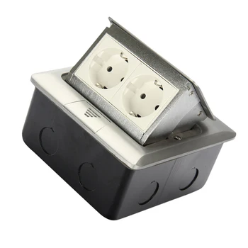 

2 Way Electrical Outlet Modular Combination Customized Available Sockets Aluminum Panel EU Standard Pop Up Floor Socket