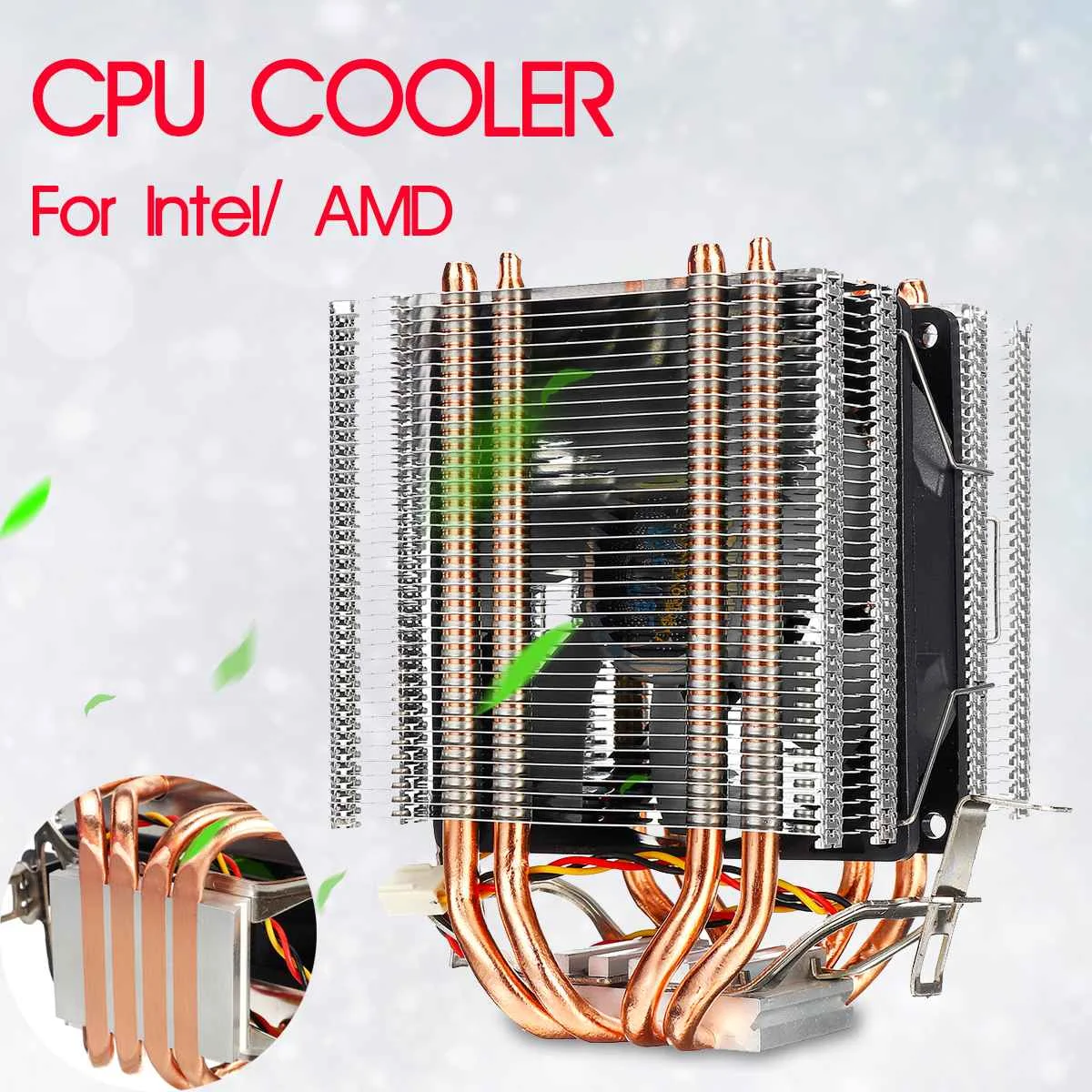 1PC CPU Cooler Fan Heatsink 4-Heatpipe Radiator for Intel LGA 775 1150 1151 1156