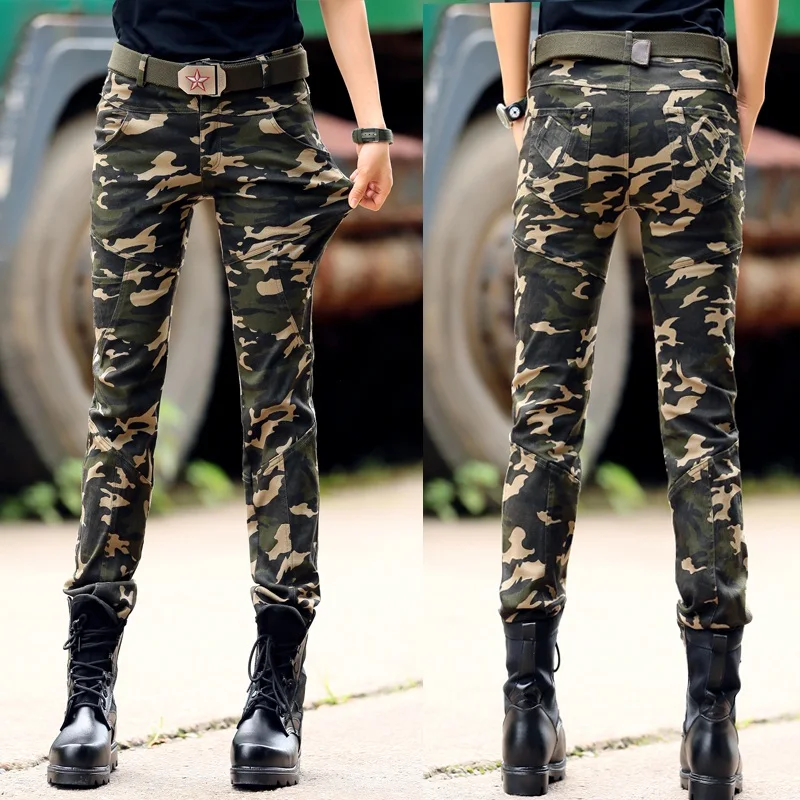 Annual Popular Camouflage Slim Elastic Women Pants Women's Army Cargo