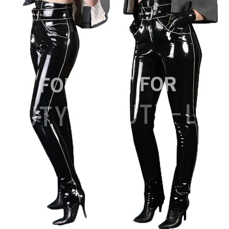 Latex Trousers For Women Fetish Capris Exotic Pants Zipper Sexy Plus Size Customization 100% Natural Handmade Latex Trousers For Women Fetish Capris Exotic Pants Zipper Sexy Plus Size Customization 100% Natural Handmade