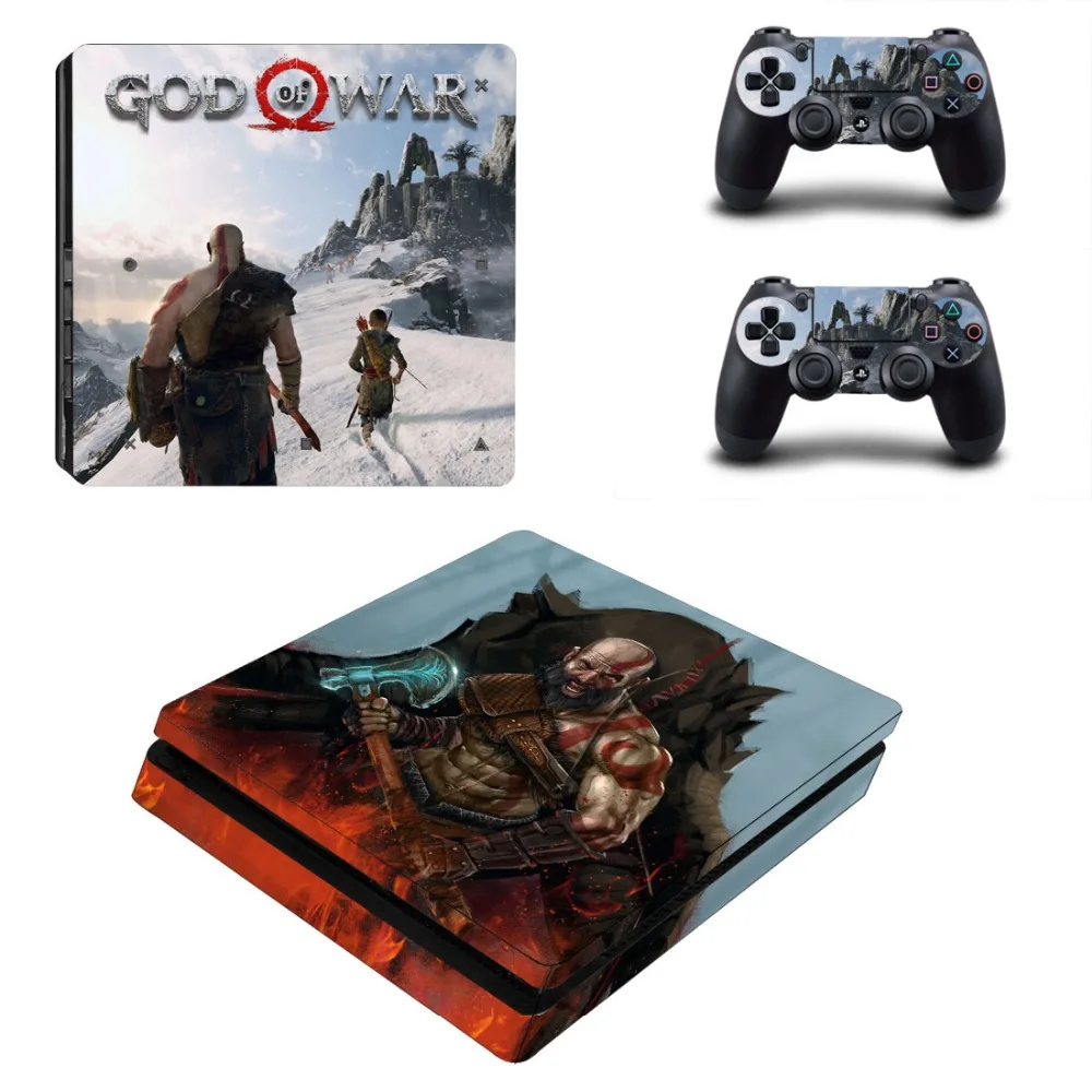 Наклейка God of War 4 PS4 Slim Skin Виниловая наклейка для консоли Sony Playstation и 2 контроллера