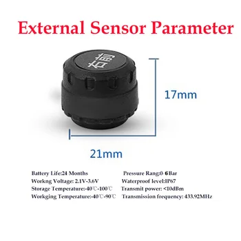 

TPMS Sensor 1 PCS External Sensor Used For Kyreal Serial Car Tire Pressure Monitor for Sensor Broken-Down or Lost 1PCS