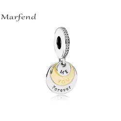 Marfend 2018 новый 925 100% Серебро прочного Love You & Me талисманы сердце бусины подходят оригинальный браслет и мотаться для женщин DIY ювелирных